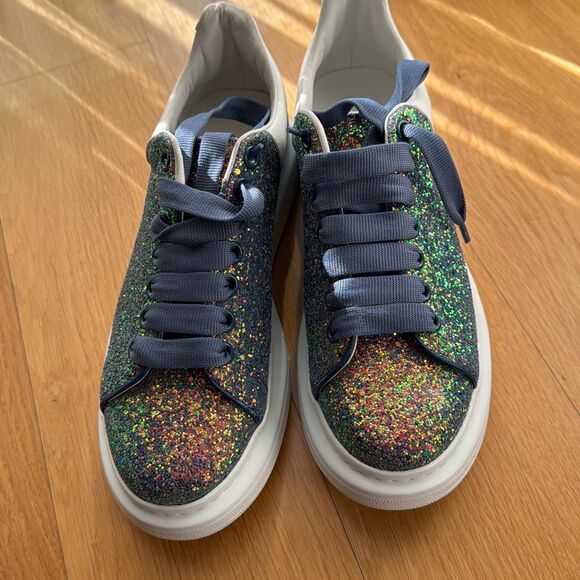 Alexander McQueen Women's Oversized Sneaker in Petrol Blue size 10 nwt - Picture 5 of 15